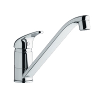 Single-lever-kitchen-mixer-with-swivel-short-spout