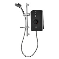 SFXAMA08WHT A clean, modern styled 8.5kW electric shower with illuminated soft touch buttons and a separate start/stop button.