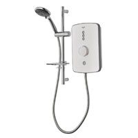 SFXAMA09BLK A clean, modern styled 9.5kW electric shower with black finish, illuminated soft touch buttons and a separate start/stop button.