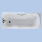 Water Saving 1700×700 Shallow Acrylic Bath. Incl. CP Grips, 2 Tap.