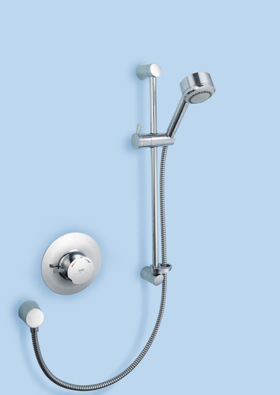 Mira Discovery Concentric built in thermostatic mixer shower control with variable height shower fittings