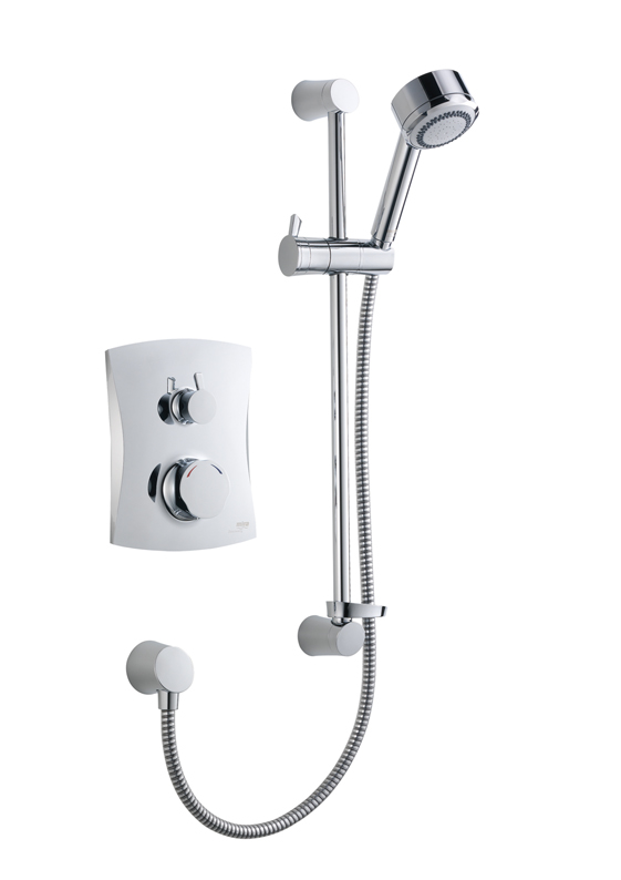 Mira Discovery Dual built in thermostatic mixer shower control with variable height shower fittings