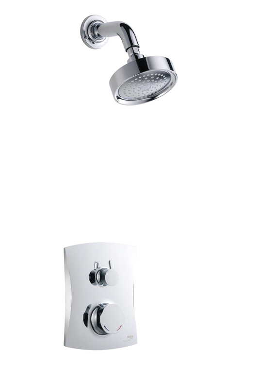 Mira Discovery Dual built in thermostatic mixer shower control with fixed shower head