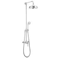 Mira Realm exposed thermostatic mixing Valve with variable height shower fittings and divertor to fixed showerhead