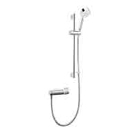 Mira Agile EV exposed thermostatic mixing valve with variable height shower fittings.