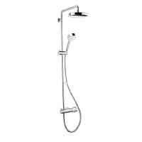 Mira Pronta ERD exposed thermostatic mixing valve with variable height shower fittings and divertor to fixed showerhead