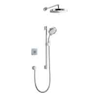 Mira Vier Dual rear ceiling fed digital shower with variable height shower fittings and diverter to fixed showerhead