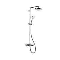 Mira Atom exposed thermostatic mixing valve with variable height shower fittings and diverter to fixed showerhead