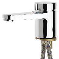 Washbasin Mixer tap self closing manual operation with connection hoses