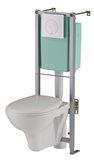 BCM350 Adjustable WC support frame, factory set to 6/4l, quiet fill delayed action inlet valve, supplied with; Vitra Normus WC, Opio Classic toilet seat, Yin Yang bright chrome flush plate
