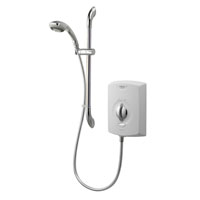 Instantaneous 9.5kW Electric Shower. Simple to use rotary flow/temperature control plus ON/OFF button.