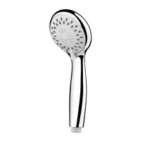 Chrome mini 2 function handset with 85mm diameter head. ECO function to reduce water usage up to 50%. Rub clean nozzles for easy maintenance and compatible with most showers.