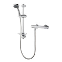 Water efficient thermostatic eco bar mixer shower with a 6 l/min factory fitted flow regulator and separate flow and temperature controls. Suitable for use with all water systems including gravity.