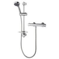 A thermostatic cool touch bar mixer shower with separate flow and temperature controls. Suitable for use with all water systems.
