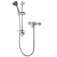 A thermostatic exposed concentric mixer shower with separate flow and temperature controls. Suitable for use with all systems.