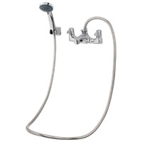 A manual temperature controlled bath shower mixer which diverts water between bath and handset. This version features accessible, easy to use lever handles for easy of operation.