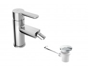 BIDET MIXER WITH FLOW RESTRICTOR (INCLUDING AUTOMATIC WASTE)