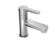 BASIN MIXER WITH COLD START AND FLOW RESTRICTOR