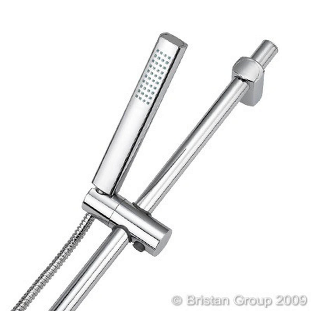 Square Shower Kit with Single Function Handset Chrome