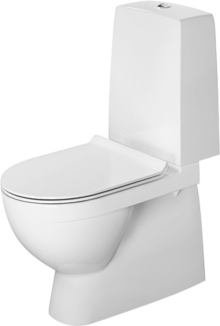 Duravit DuraStyle Floorstanding toilet for combination, 655 mm White High Gloss, Washdown model, Rimless, For bowl mounted cistern, 0 l / 4,5 l, Outlet: vertical – 0107010004