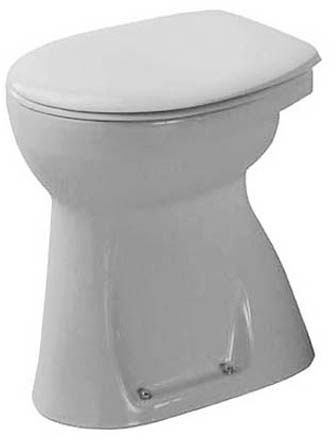 Toilet floor standing 505 mm, Duraplus Sudan, colour White, washout model, vertical outlet