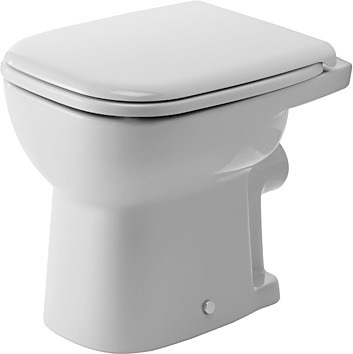 Toilet floor standing 480mm, D-Code, colour White, washout model, horizontal outlet