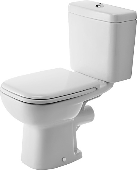 Duravit D-Code Floorstanding toilet for combination, 735 mm White High Gloss, Washdown model, Semi-open, HygieneGlaze, For bowl mounted cistern, 0 l / 6 l, Outlet: horizontal – 21110920002