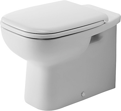 Toilet floor standing 560 mm, D-Code, colour White, washdown model, horizontal outlet
