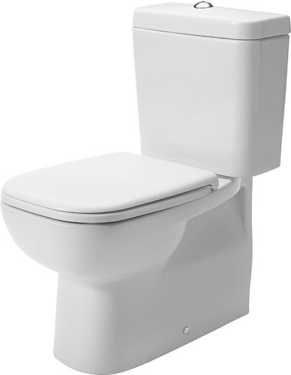 Duravit D-Code Floorstanding toilet for combination, 650 mm White High Gloss, Washdown model, Semi-open, HygieneGlaze, For bowl mounted cistern, 0 l / 6 l, Outlet: horizontal – 2118092000