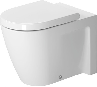 Toilet floor standing 570 mm, Starck 2, colour White, washdown model, horizontal outlet