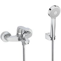 ALFA wall – mounted bath – shower mixer with accessories