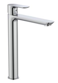 CALA Basin mixer, High neck, smooth body. (Available finishings: chrome, matt black and matt white)