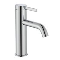 Basin Mixer smooth body with click clack and cold start (available finishing’s: chrome, matt black, titanium black and shiny rose gold)