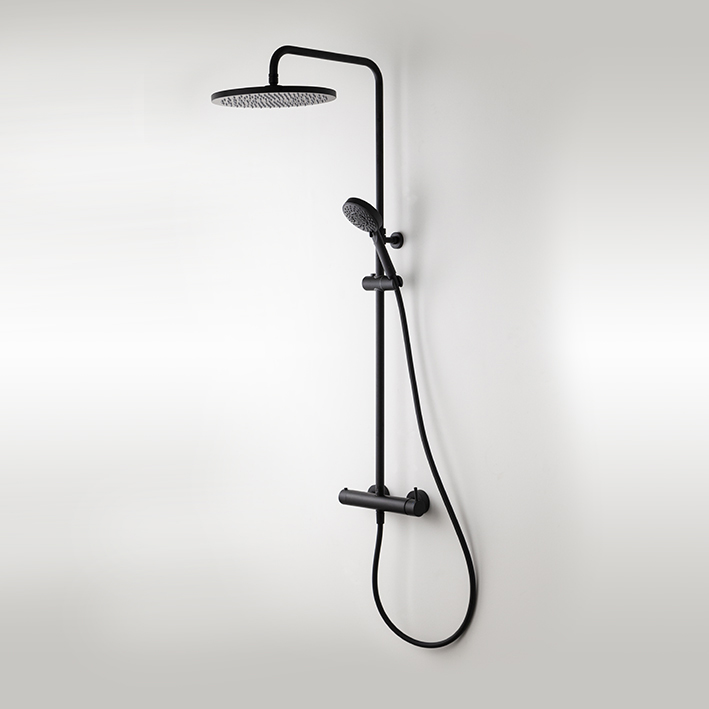 SHOWER COLUMN TEC ROUND S L BLACK MATT
