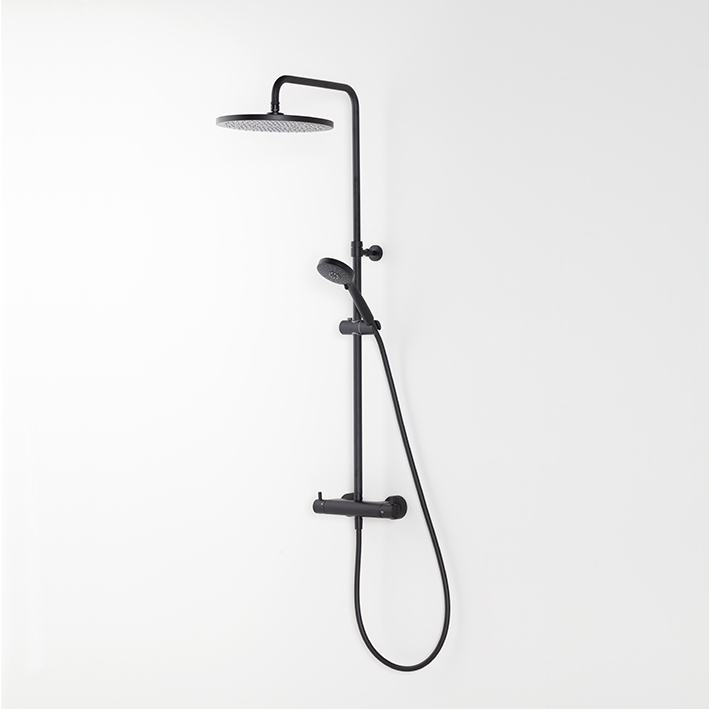 SHOWER COLUMN TEC ROUND THERM.BLACK MATT