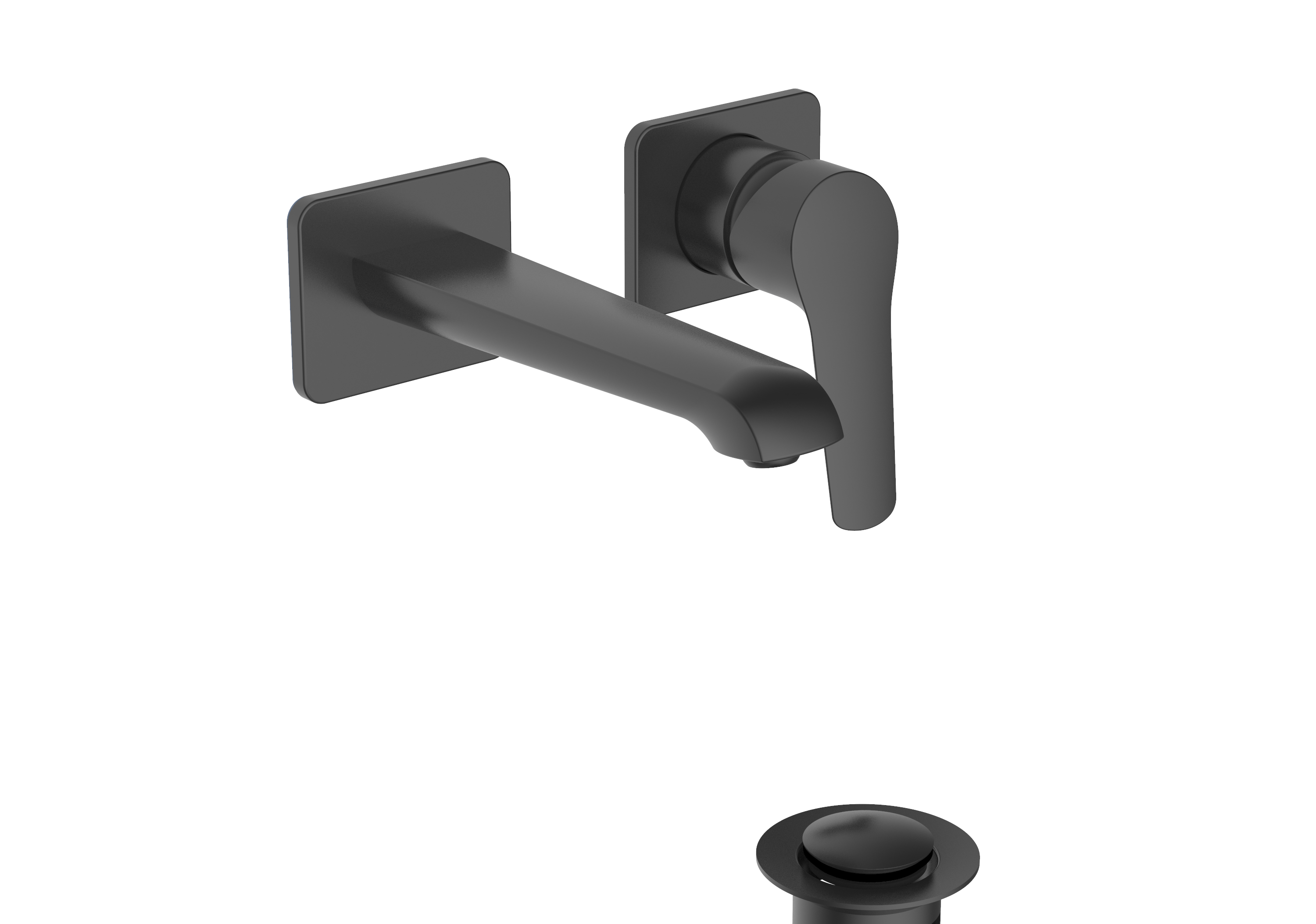Hanna Wall Mounted Basin Mixer – Matt Black