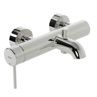 Wall-mounted single lever, bath-shower mixer (available finishings: Chrome and Shiny Black)