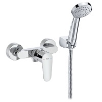 Wall-mounted single lever shower mixer