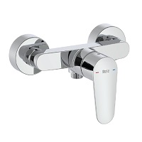Wall-mounted single lever shower mixer without accessories