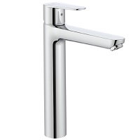 Deck-mounted high neck single lever basin mixer