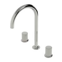 Deck-mounted double handle basin mixer (available finishings: Chrome, Shiny Black, Cobalt Blue, Honey Yellow, Mint Green and Glossy White)