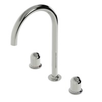 Deck-mounted double handle basin mixer (available finishings: Chrome, Shiny Black, Cobalt Blue, Honey Yellow, Mint Green and Glossy White)