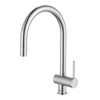 Sink Mixer deck mounted single lever pull out spout lateral handle (available finishings: Chrome and Matt Black)