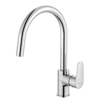 Deck-mounted single lever high spout lateral handle sink mixer