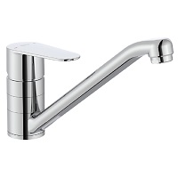 Deck-mounted single lever lower swivel spout sink mixer