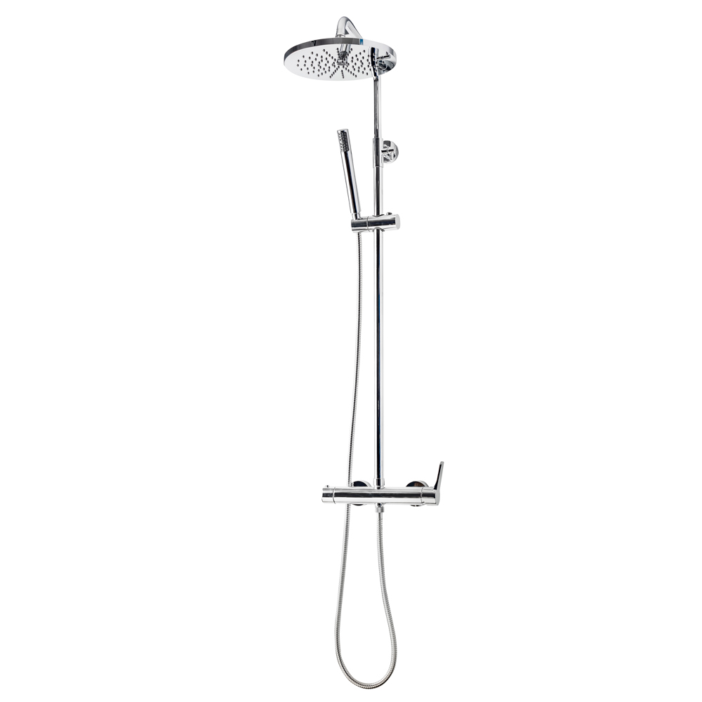 Mixer shower group with sprayer and shower accessories. / Columna de ducha mezcladora Conico con rociador y accesorios de ducha para certificacion BREEAM.