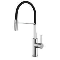 Single-lever sink mixer with aerator, swivel spout and flexible hoses 3/8″ >350mm.