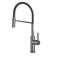 Single-lever sink mixer with aerator, swivel spout and flexible hoses 3/8″ >350mm.