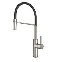 Single-lever sink mixer with aerator, swivel spout and flexible hoses 3/8″ >350mm.