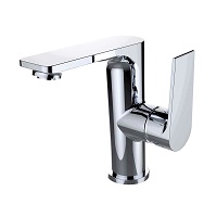 Single-lever basin mixer with aerator and flexible hoses 3/8″ >350mm.